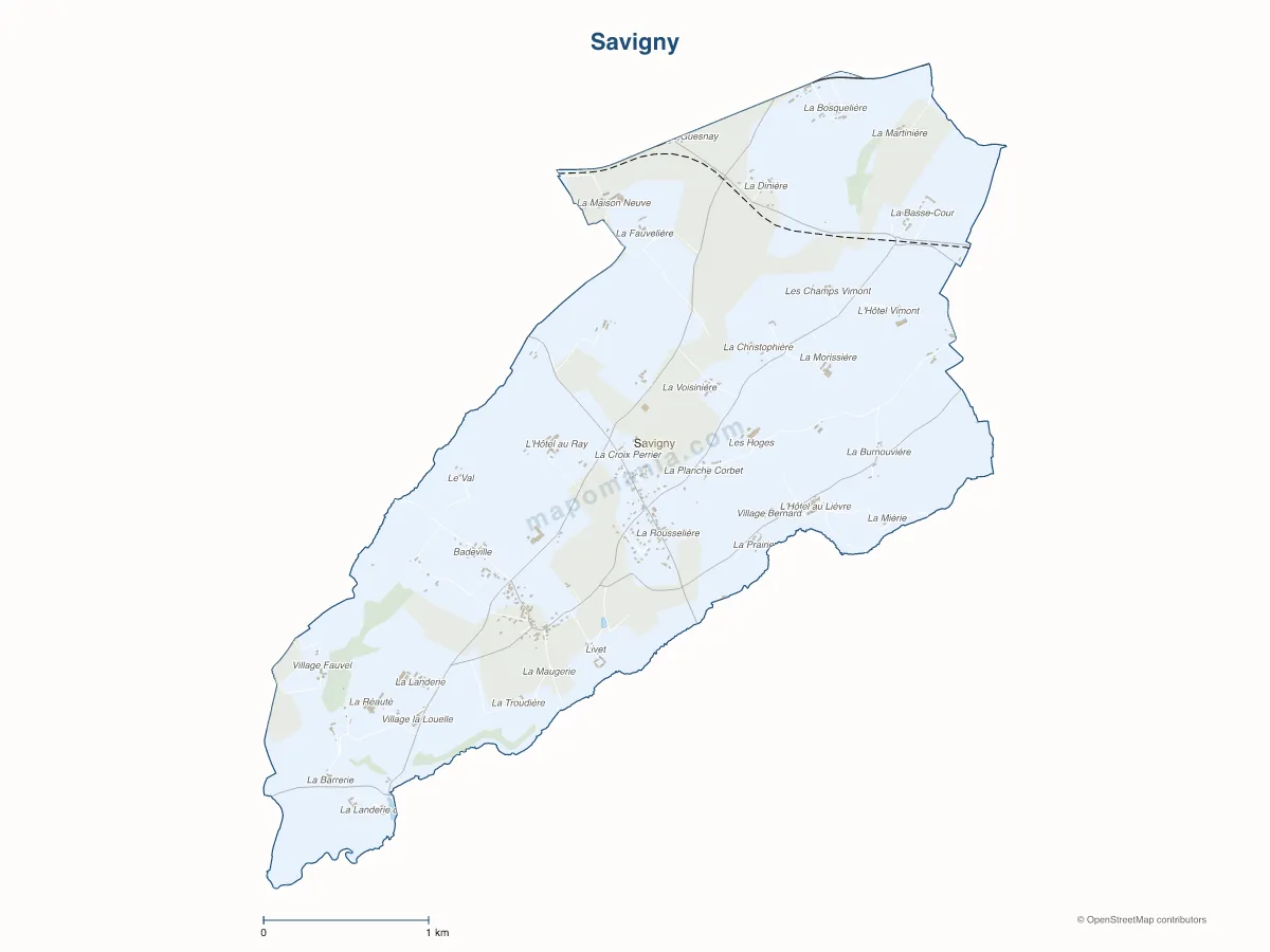 Carte de Savigny à personnaliser