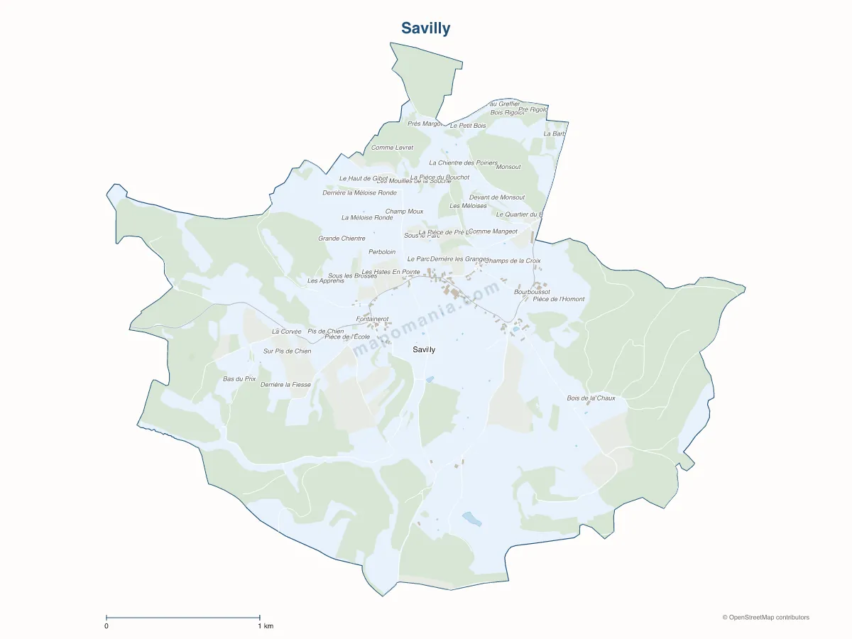 Carte de Savilly à personnaliser