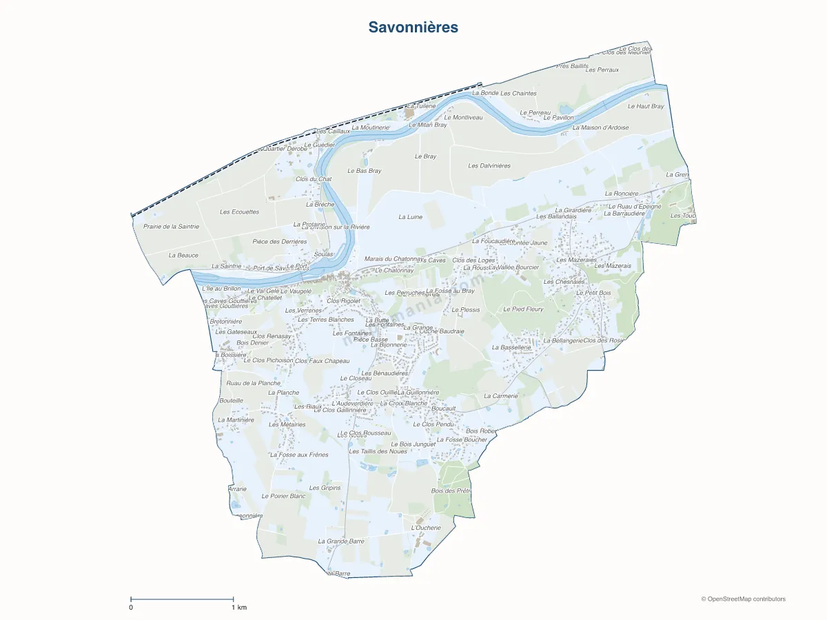 Carte de Savonnières à personnaliser