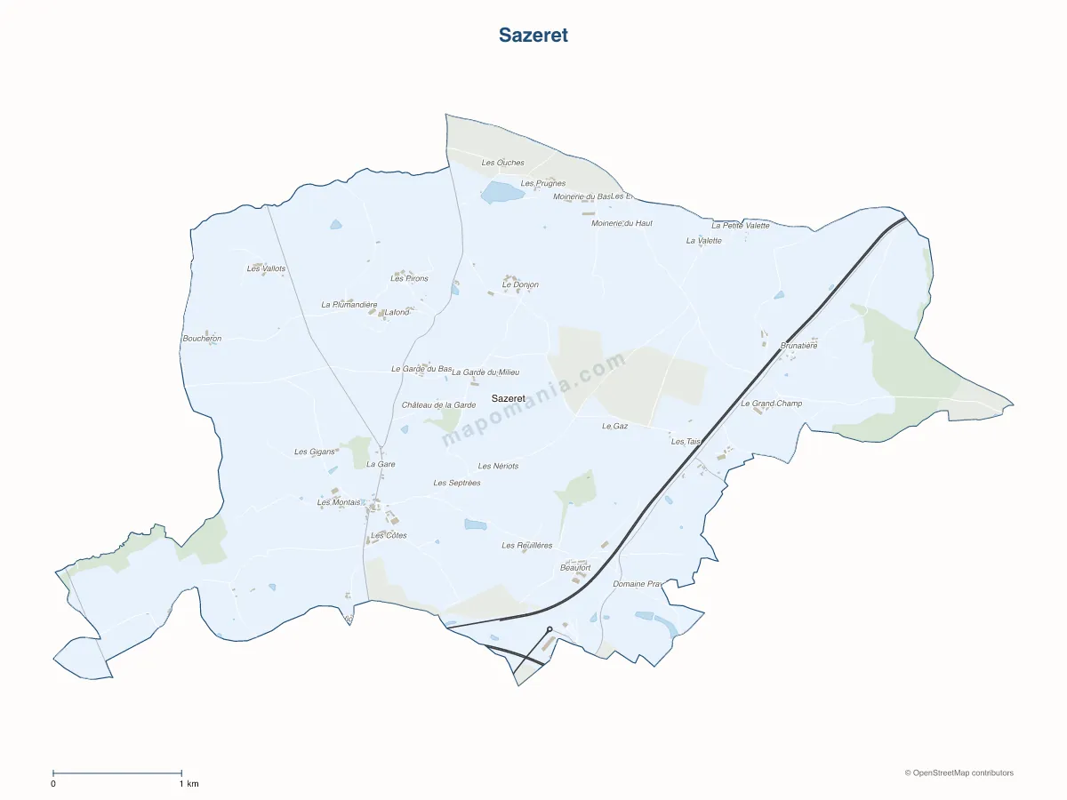 Carte de Sazeret à personnaliser