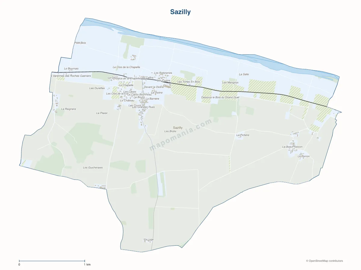 Carte de Sazilly à personnaliser
