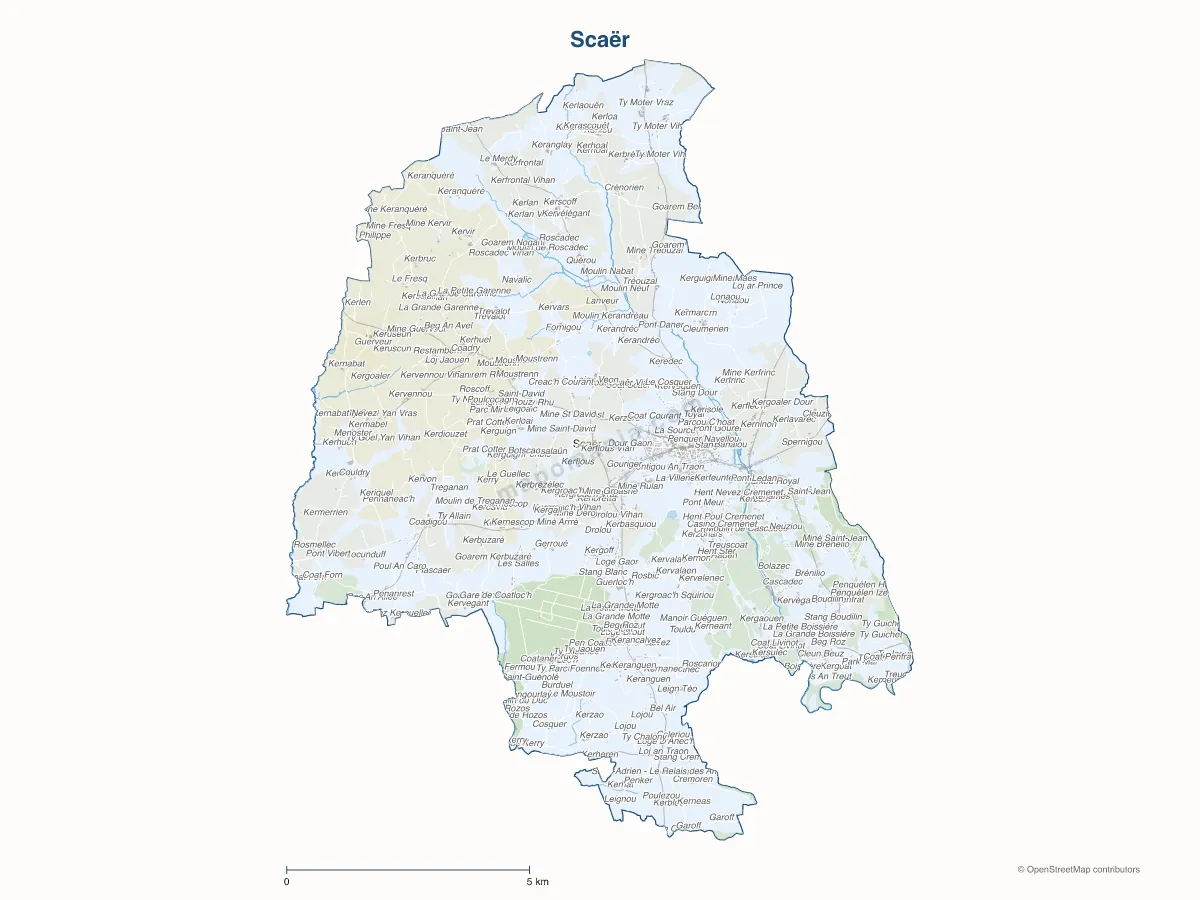 Carte de Scaër à personnaliser
