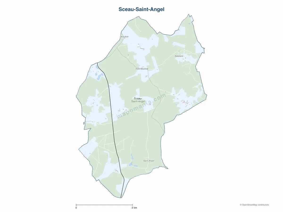 Carte de Sceau-Saint-Angel à personnaliser