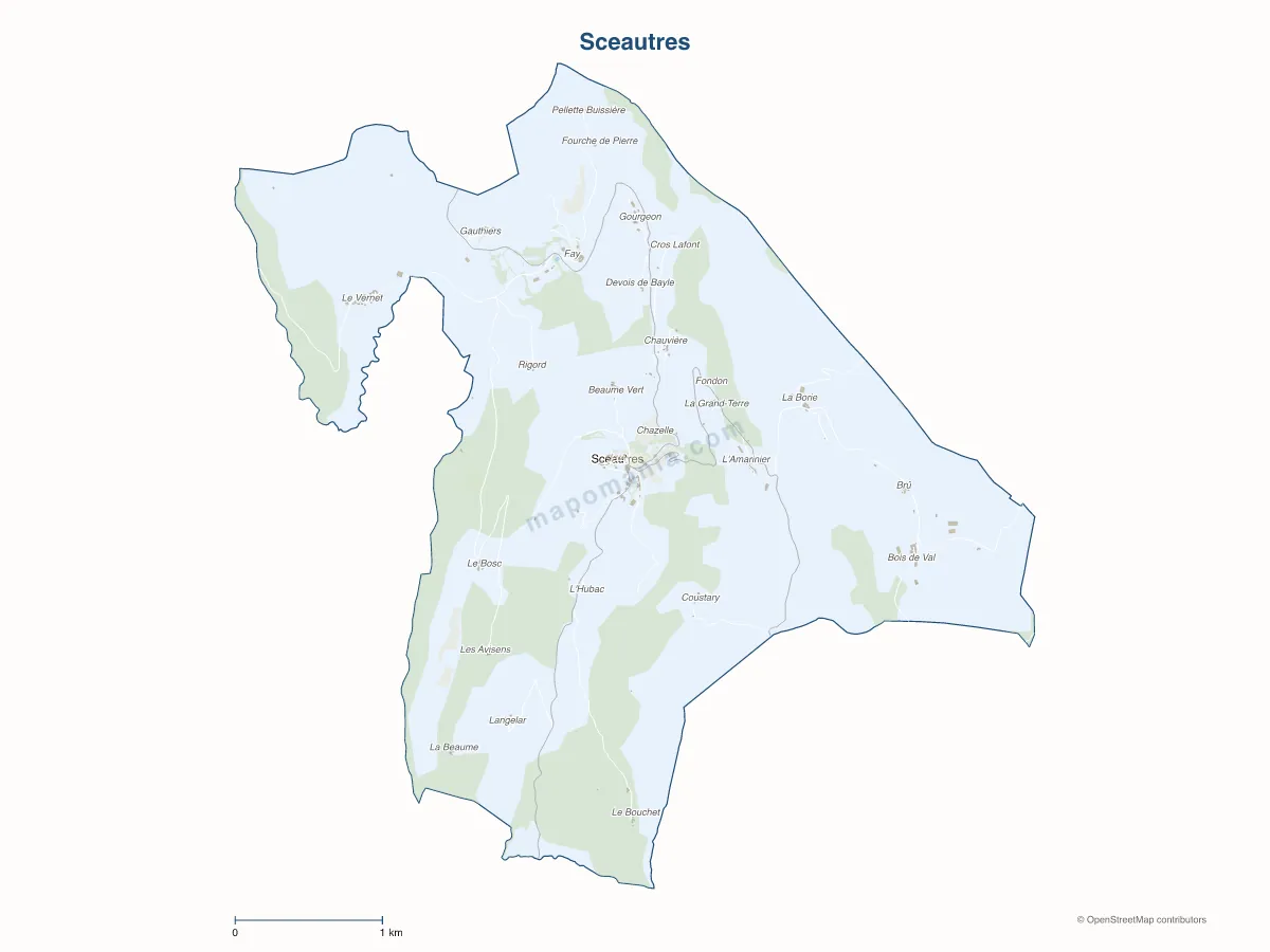 Carte de Sceautres à personnaliser