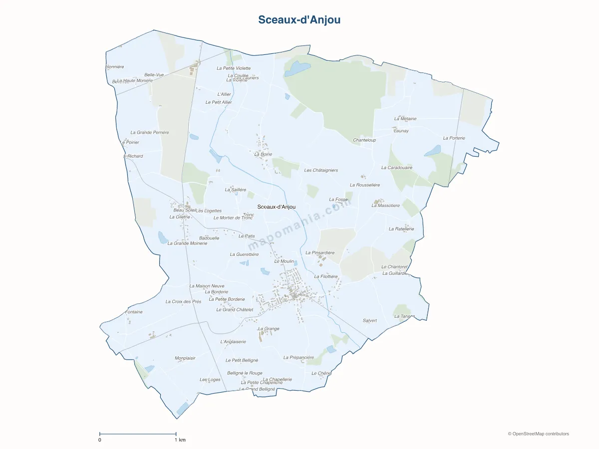 Carte de Sceaux-d'Anjou à personnaliser