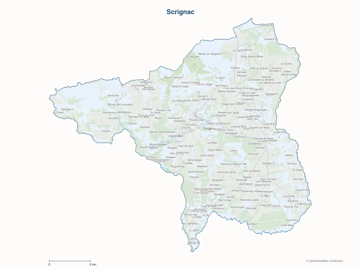 Carte de Scrignac à personnaliser
