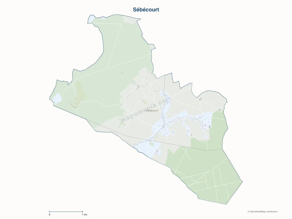 Carte de Sébécourt à personnaliser
