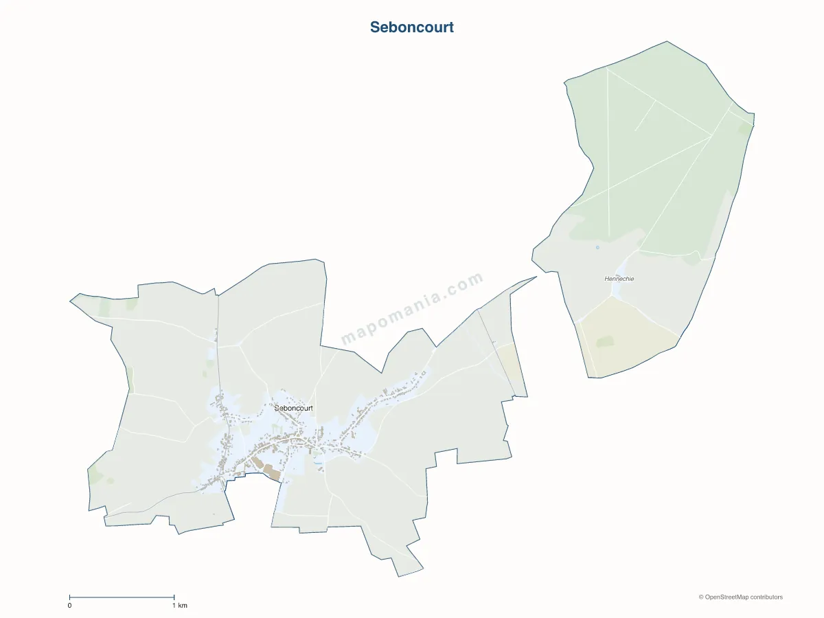 Carte de Seboncourt à personnaliser