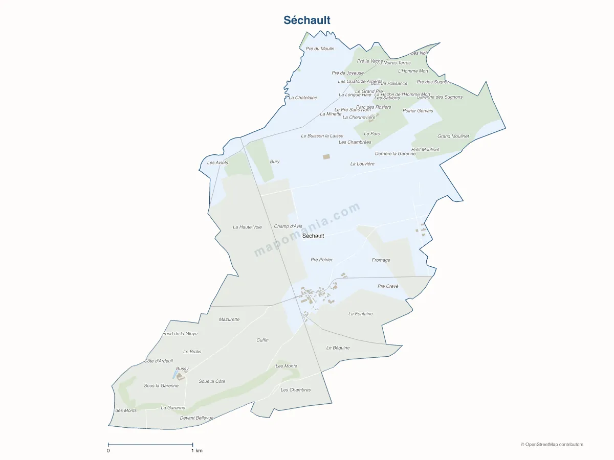 Carte de Séchault à personnaliser