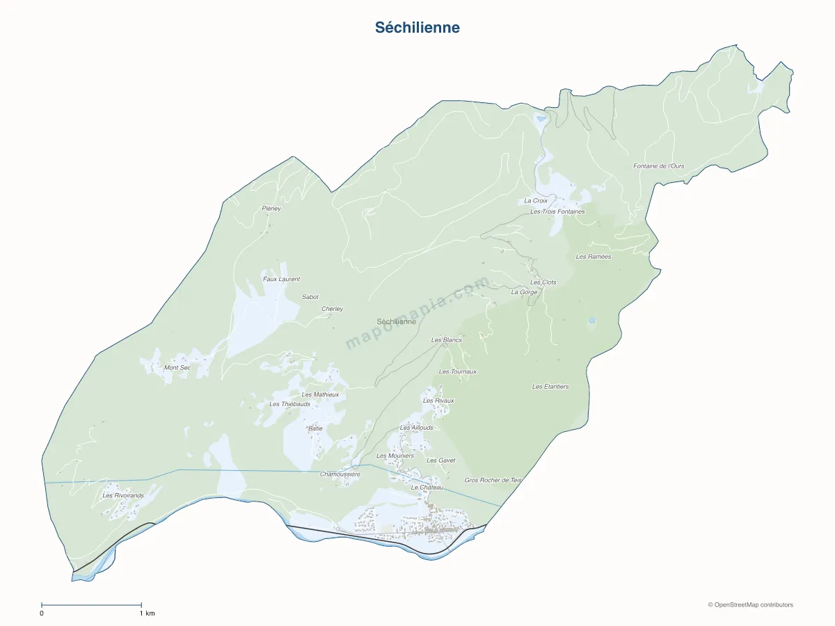 Carte de Séchilienne à personnaliser