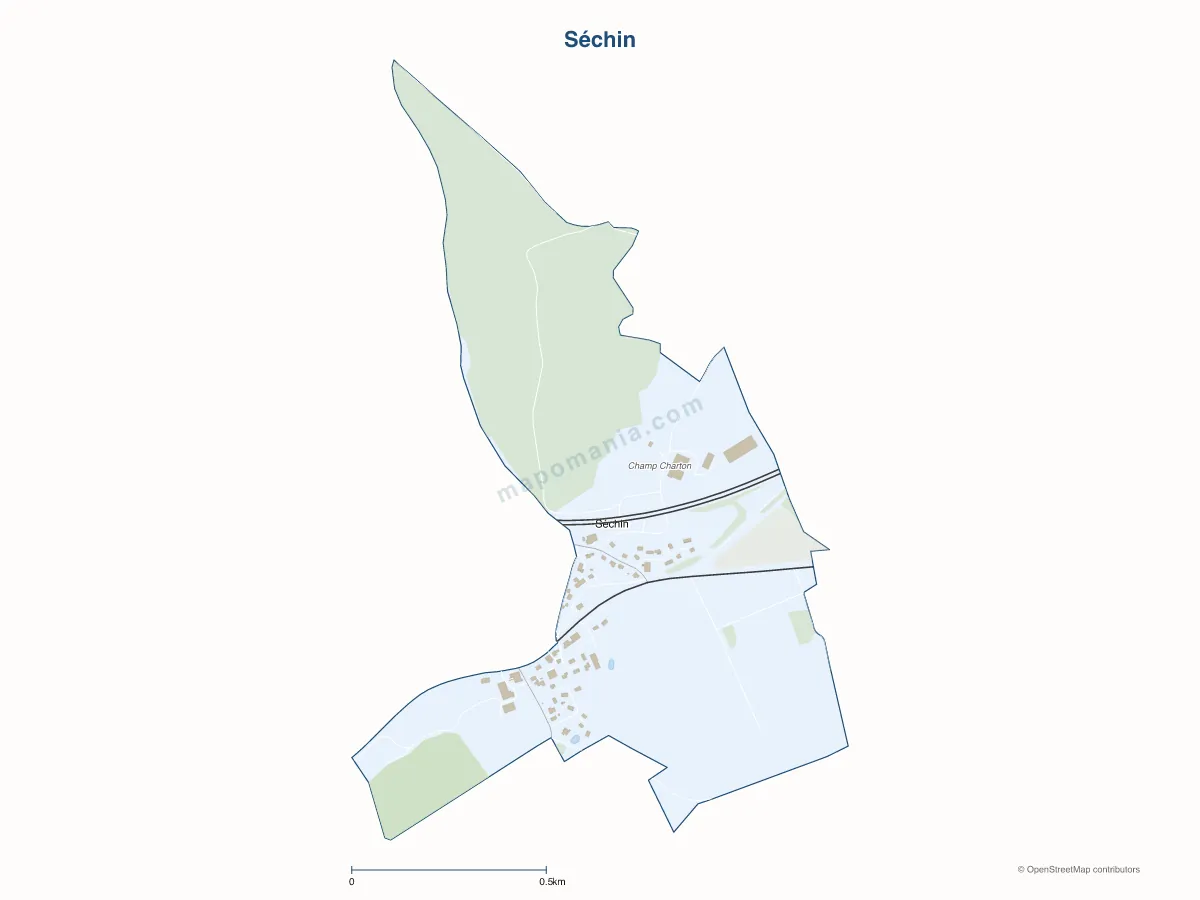 Carte de Séchin à personnaliser