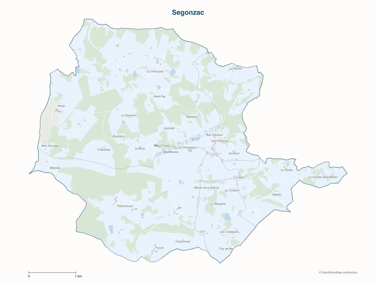 Carte de Segonzac à personnaliser