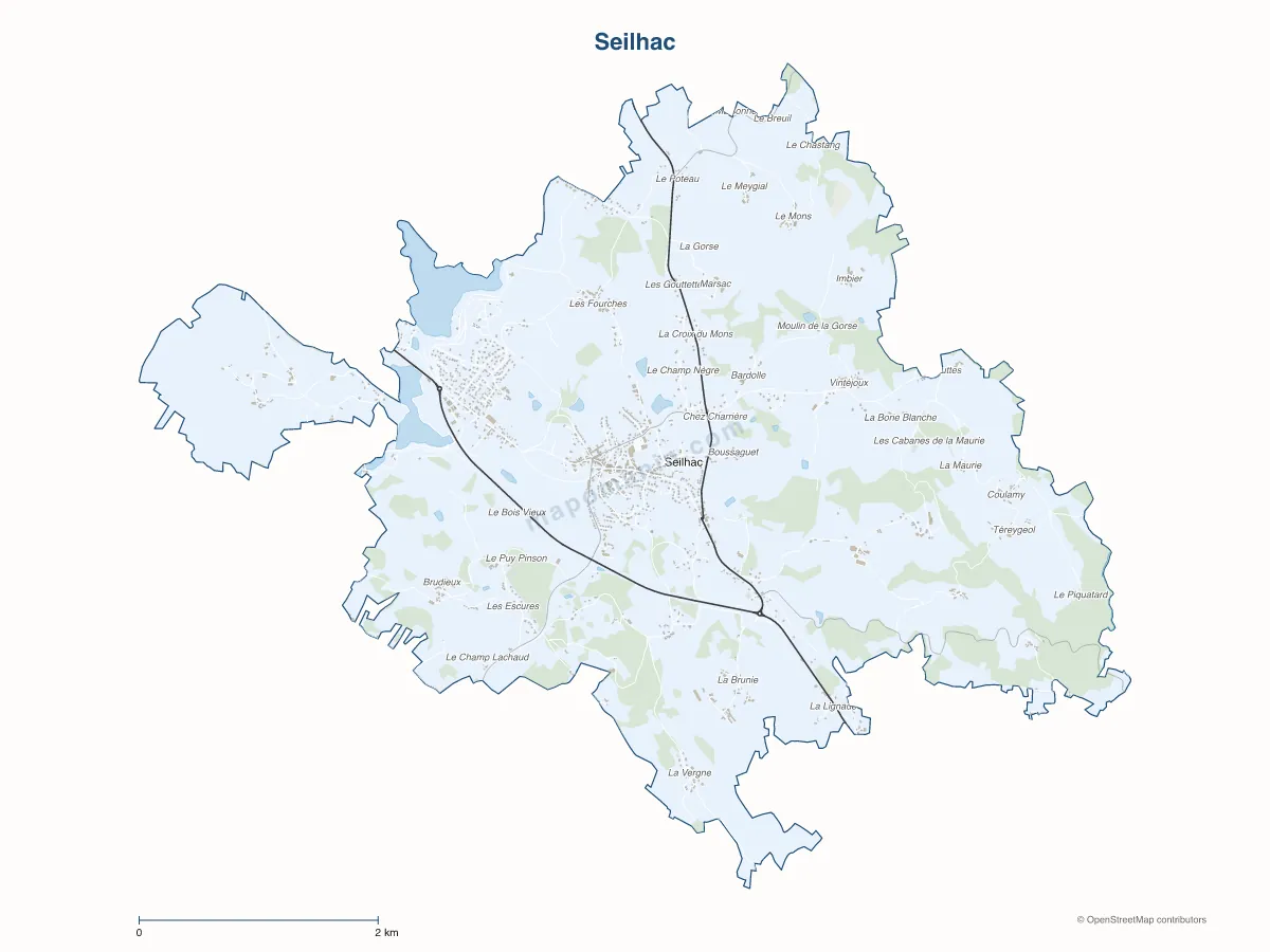 Carte de Seilhac à personnaliser