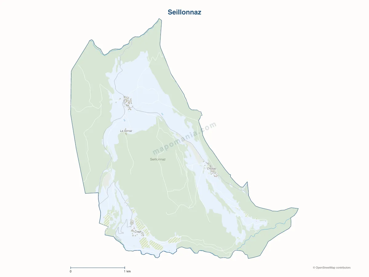 Carte de Seillonnaz à personnaliser
