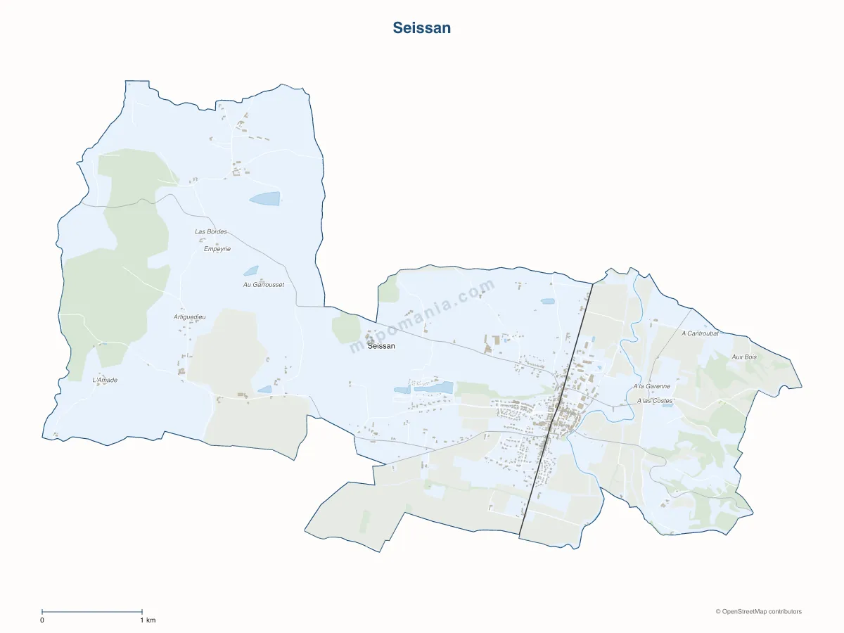Carte de Seissan à personnaliser