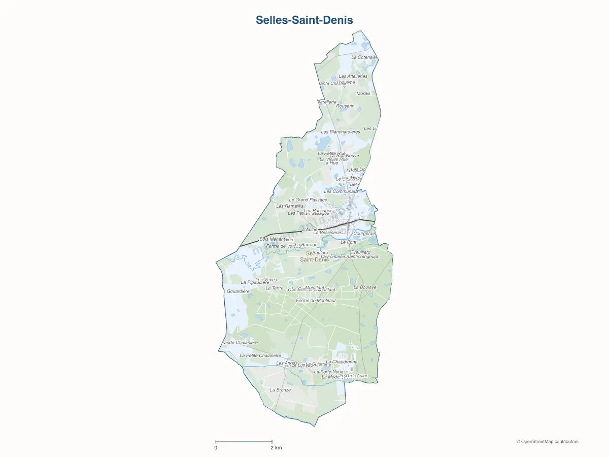 Carte de Selles-Saint-Denis à personnaliser