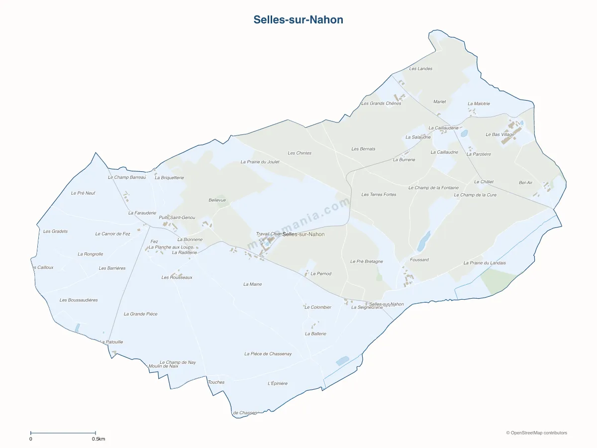Carte de Selles-sur-Nahon à personnaliser