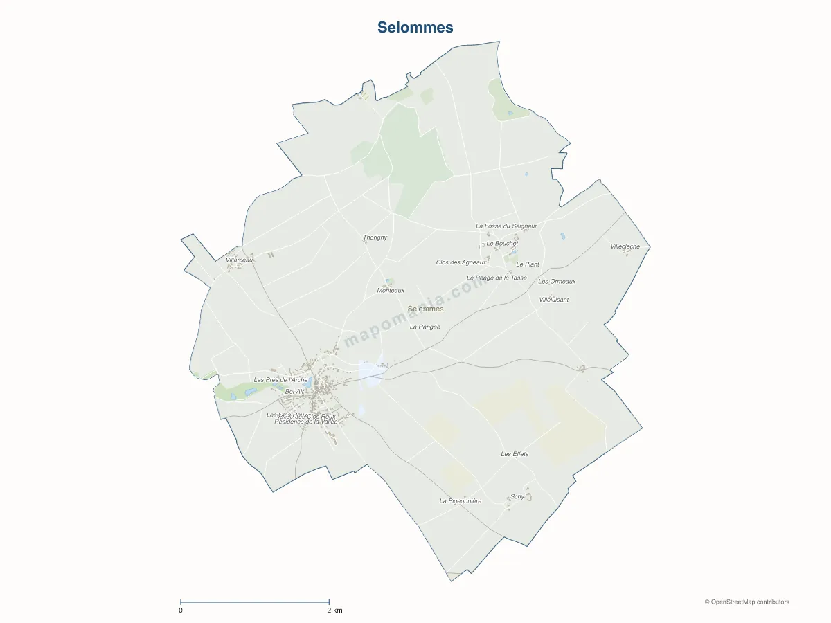 Carte de Selommes à personnaliser
