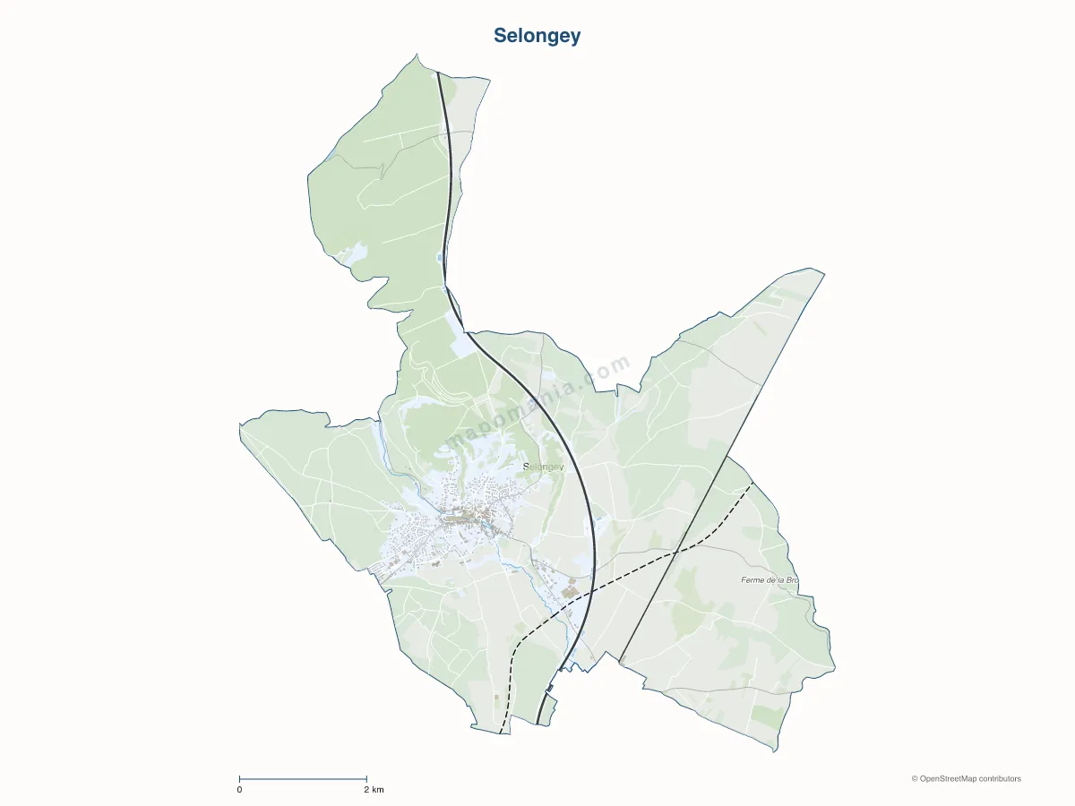 Carte de Selongey à personnaliser