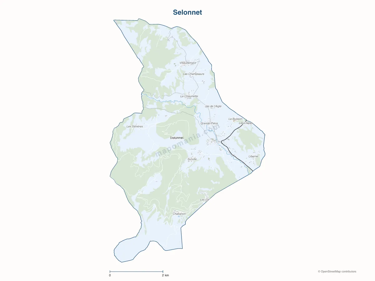 Carte de Selonnet à personnaliser
