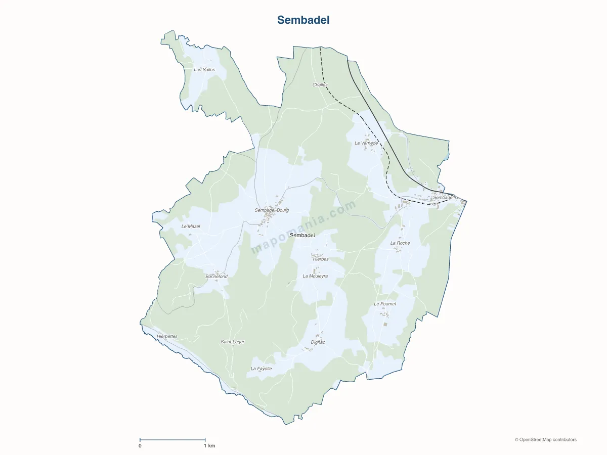 Carte de Sembadel à personnaliser