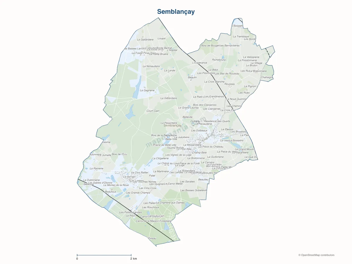 Carte de Semblançay à personnaliser