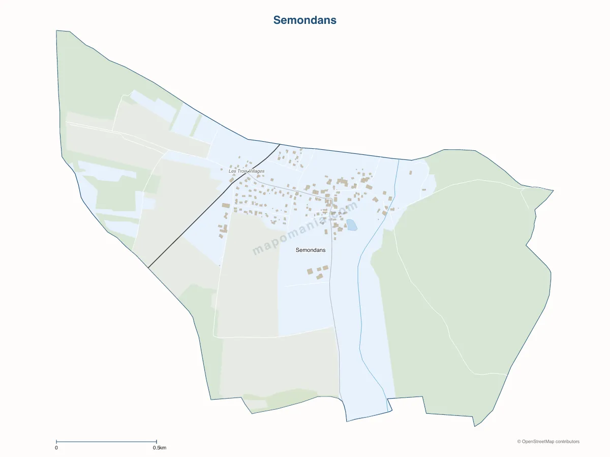 Carte de Semondans à personnaliser