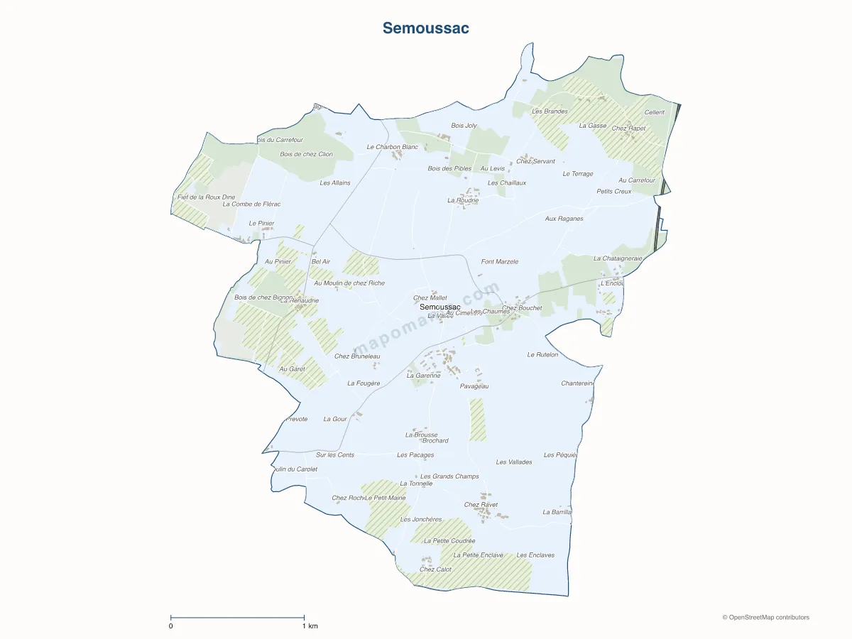 Carte de Semoussac à personnaliser