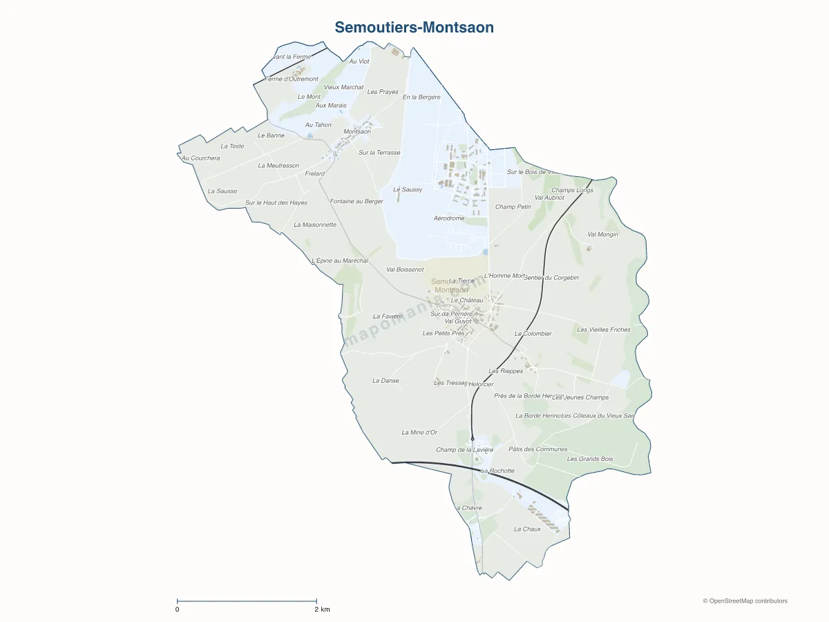 Carte de Semoutiers-Montsaon à personnaliser