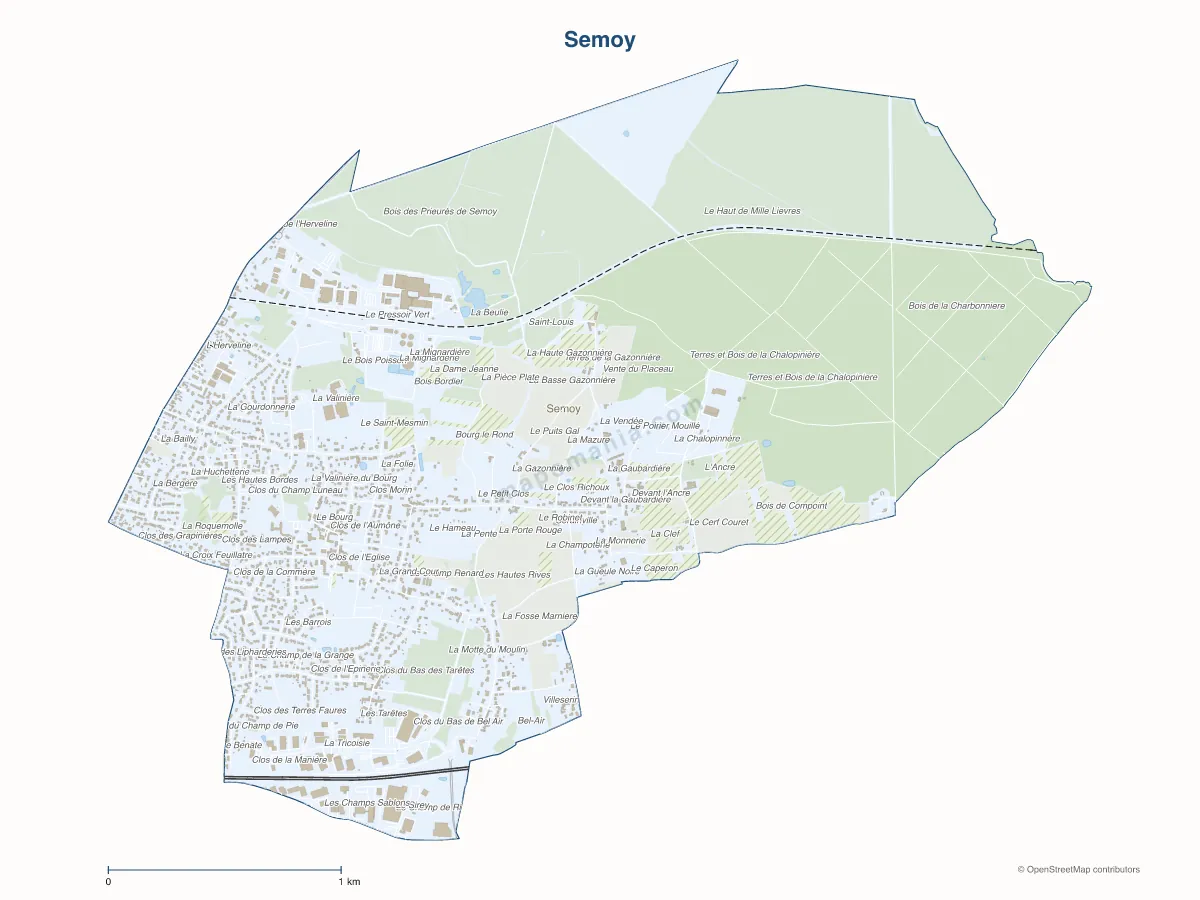 Carte de Semoy à personnaliser