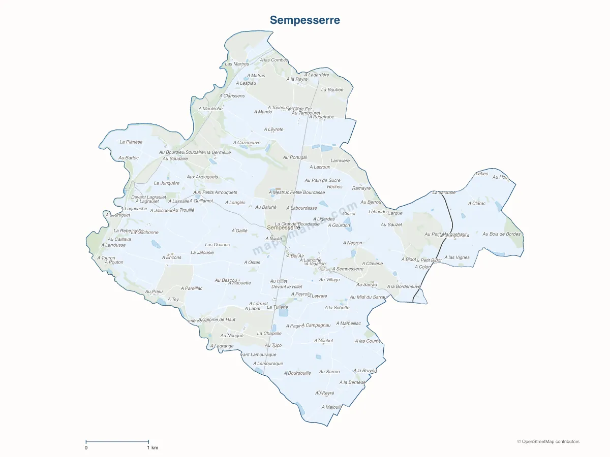 Carte de Sempesserre à personnaliser