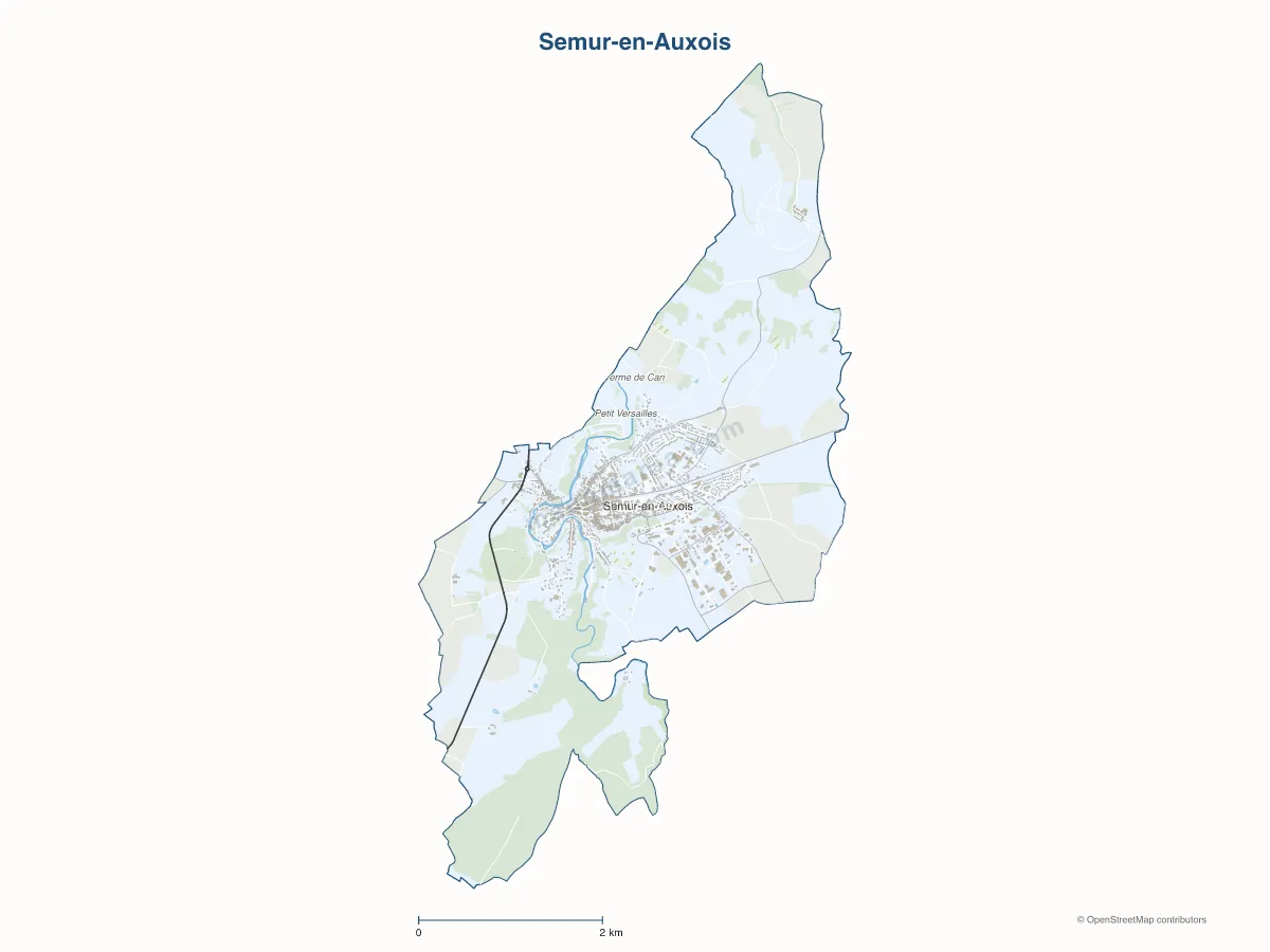 Carte de Semur-en-Auxois à personnaliser