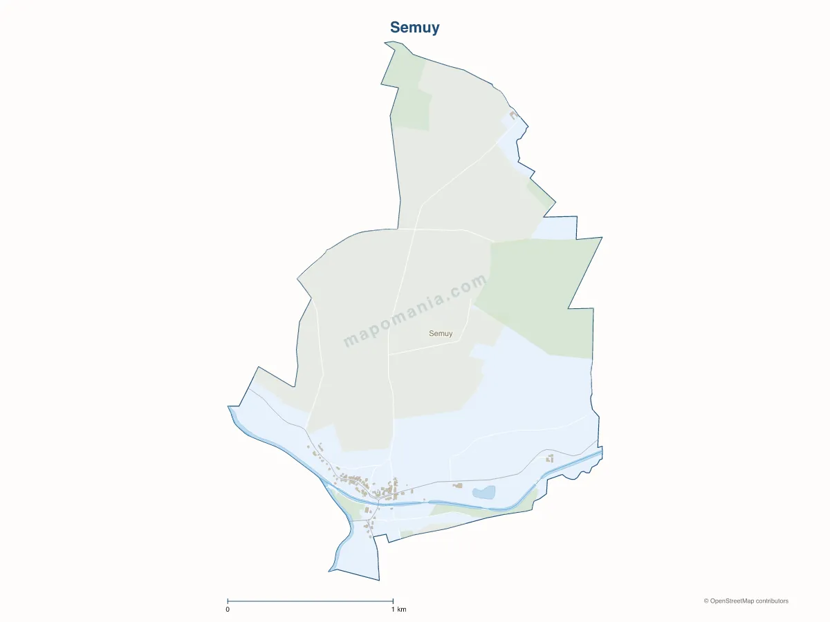 Carte de Semuy à personnaliser