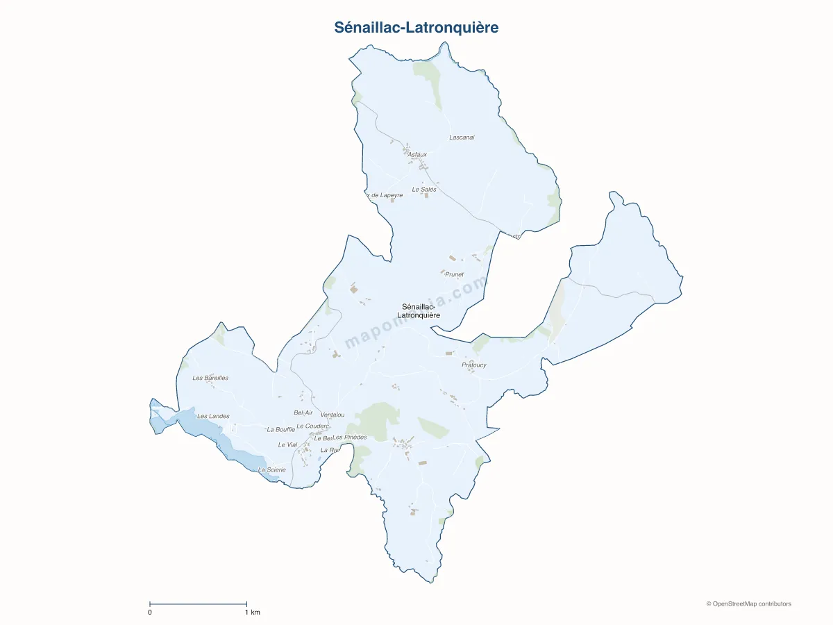 Carte de Sénaillac-Latronquière à personnaliser