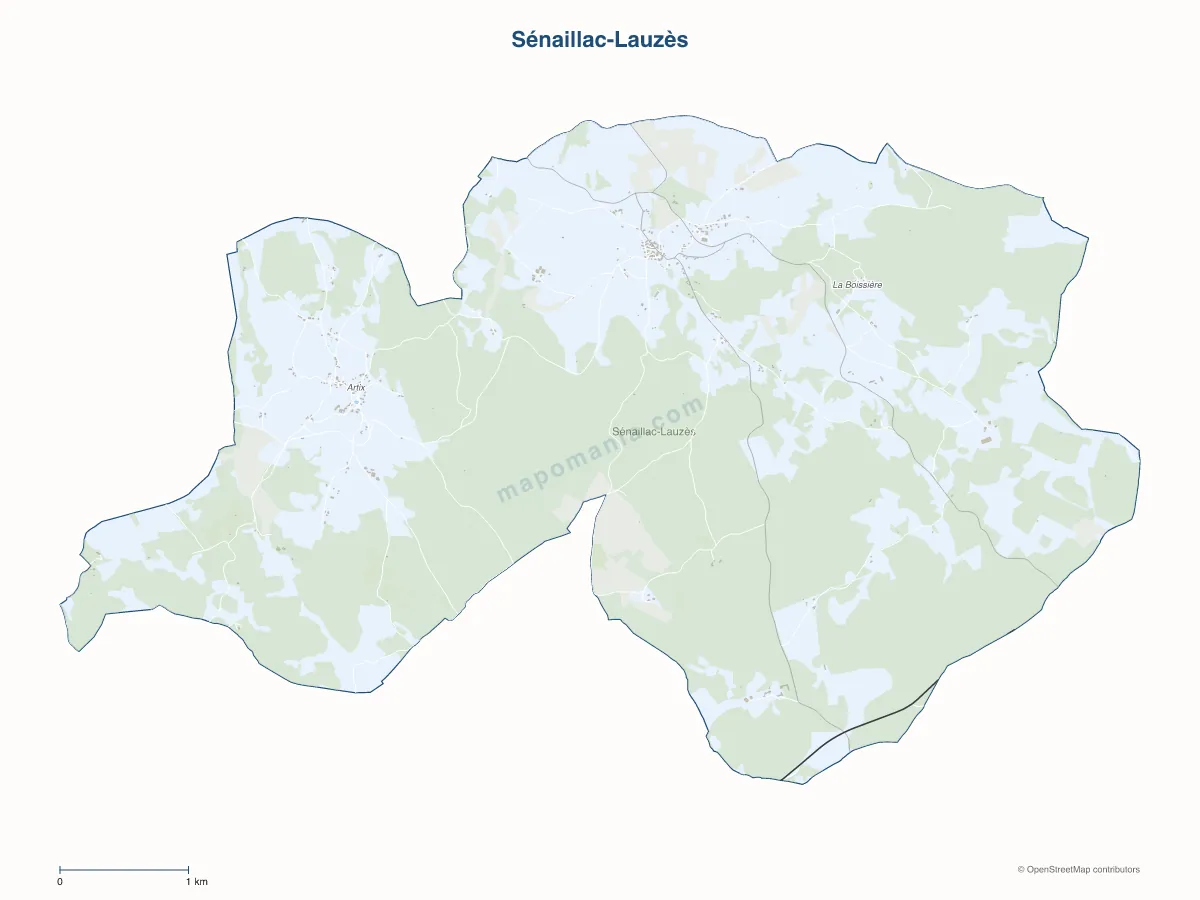 Carte de Sénaillac-Lauzès à personnaliser