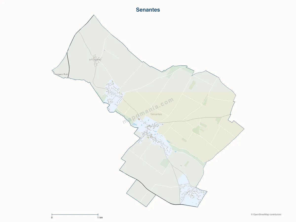 Carte de Senantes à personnaliser