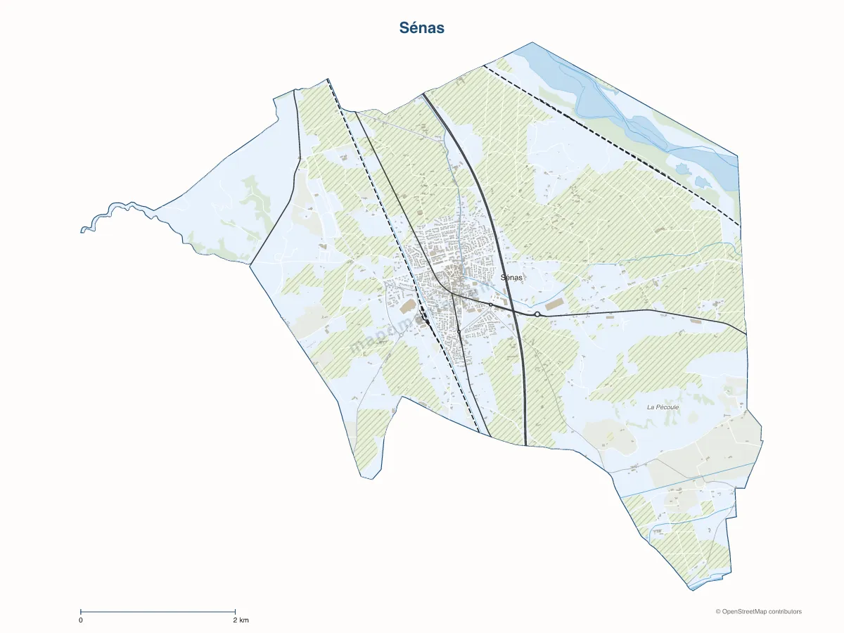 Carte de Sénas à personnaliser