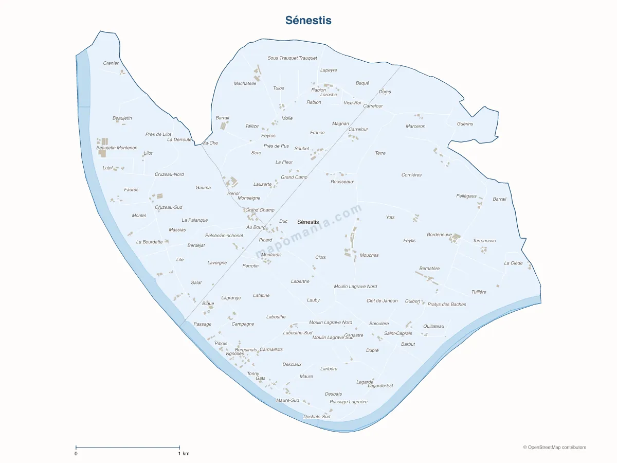 Carte de Sénestis à personnaliser