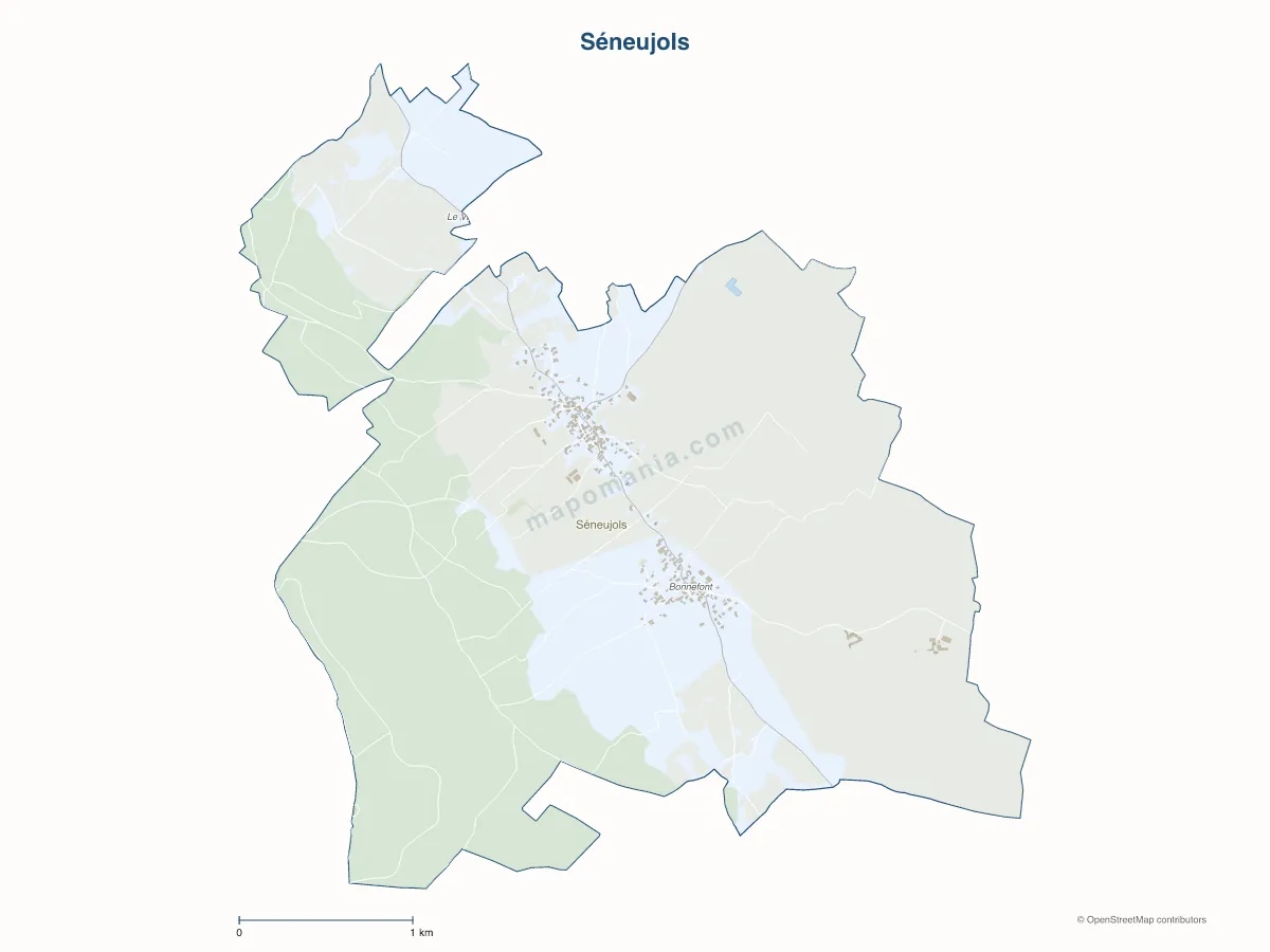 Carte de Séneujols à personnaliser