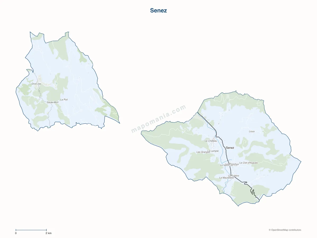 Carte de Senez à personnaliser