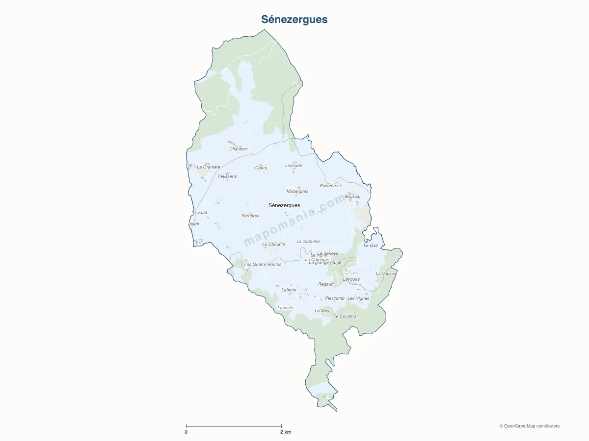 Carte de Sénezergues à personnaliser