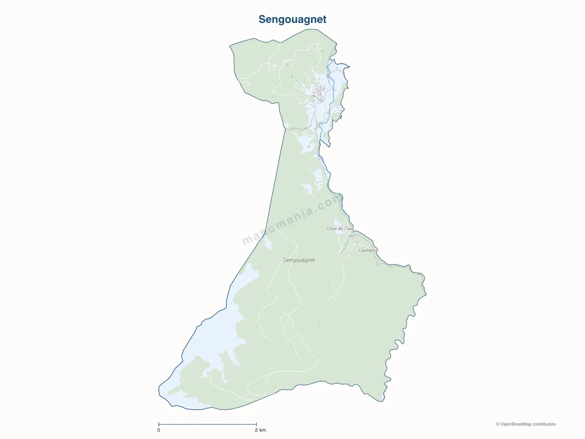 Carte de Sengouagnet à personnaliser