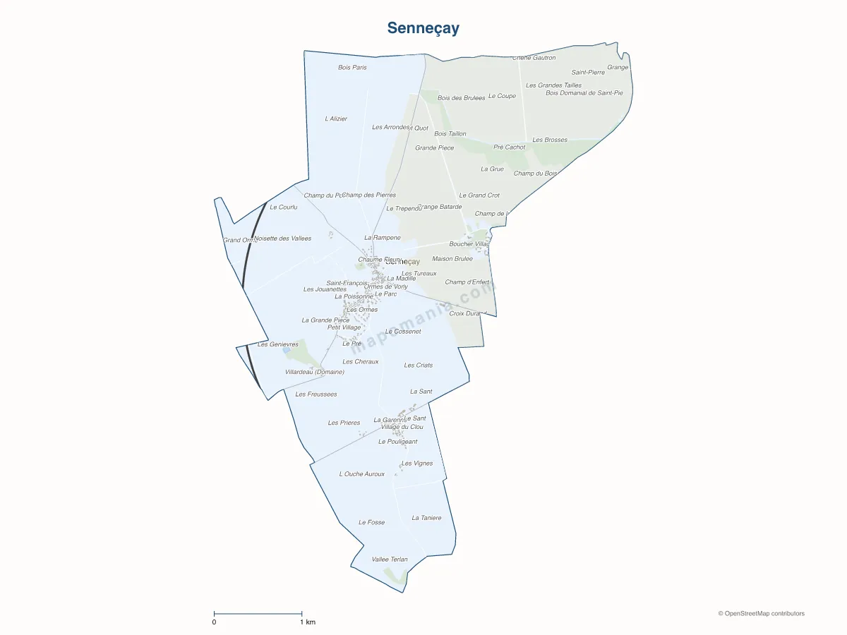 Carte de Senneçay à personnaliser