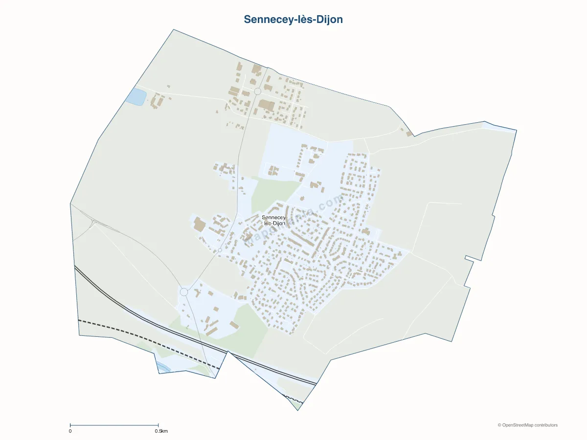 Carte de Sennecey-lès-Dijon à personnaliser