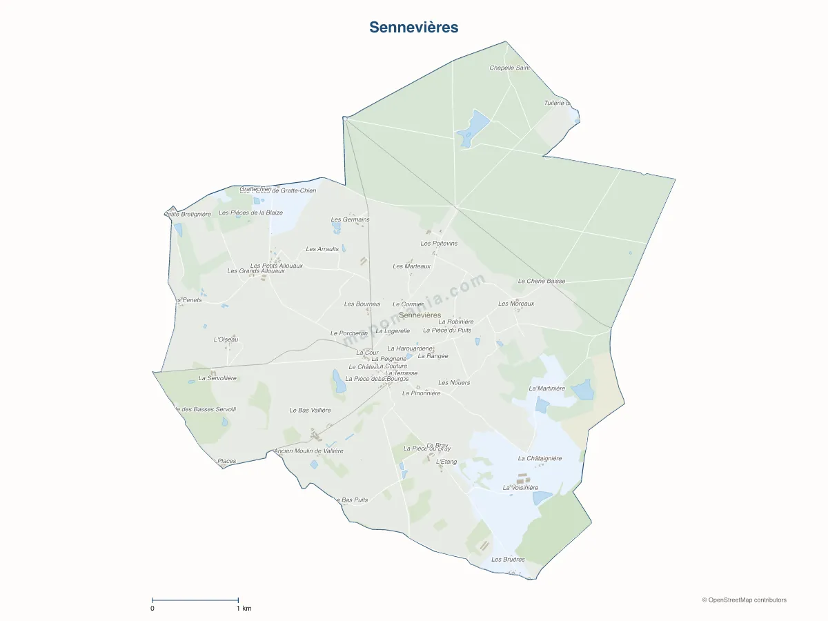 Carte de Sennevières à personnaliser