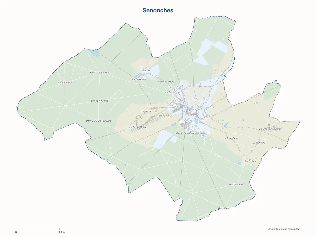 Carte de Senonches à personnaliser