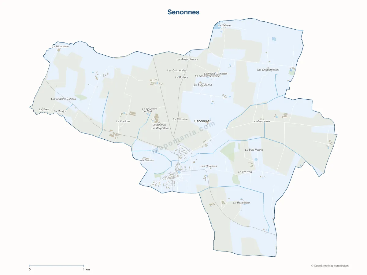 Carte de Senonnes à personnaliser