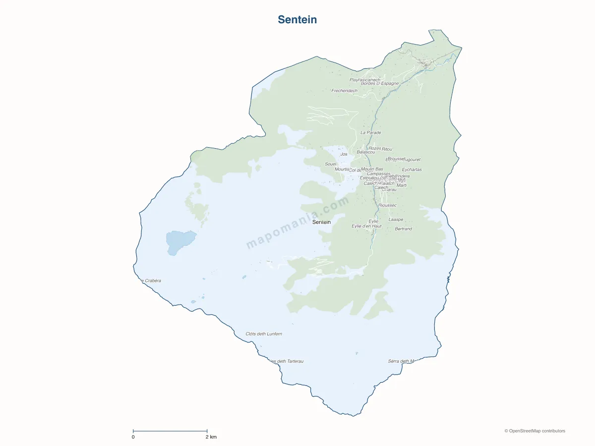 Carte de Sentein à personnaliser