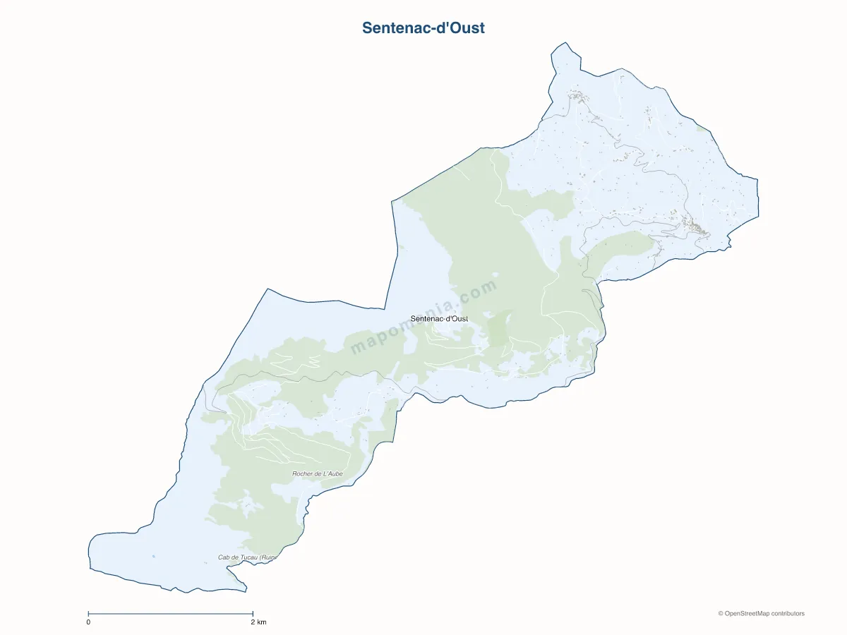 Carte de Sentenac-d'Oust à personnaliser