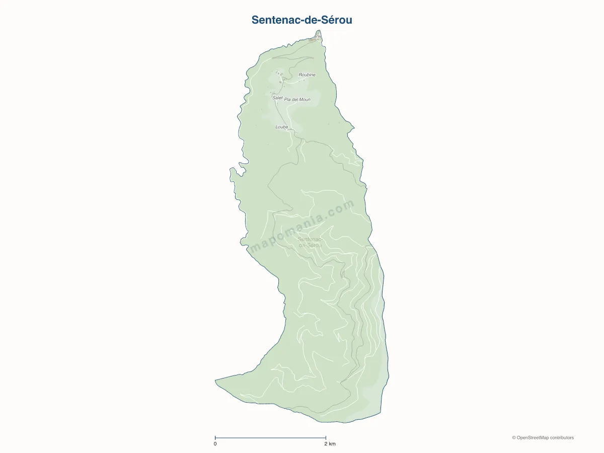 Carte de Sentenac-de-Sérou à personnaliser